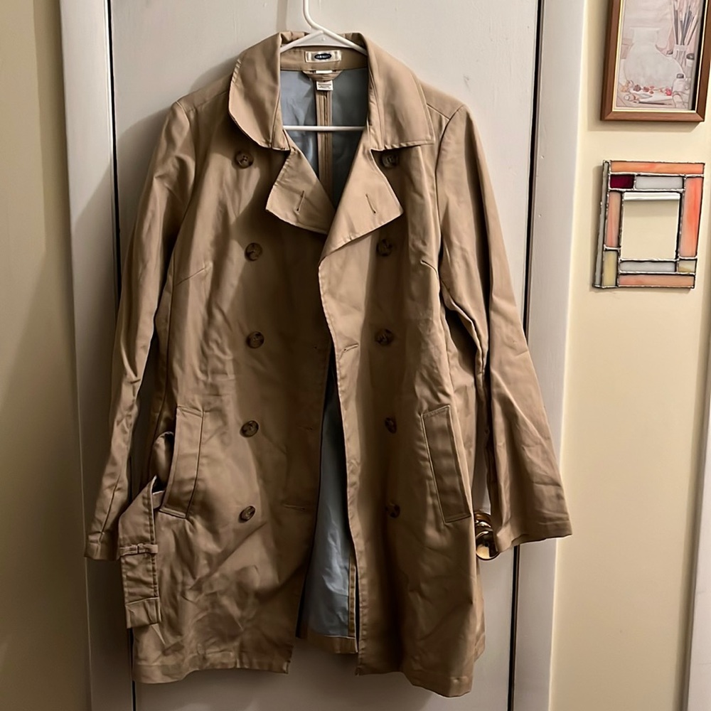 Old navy tan trench coat women’s large